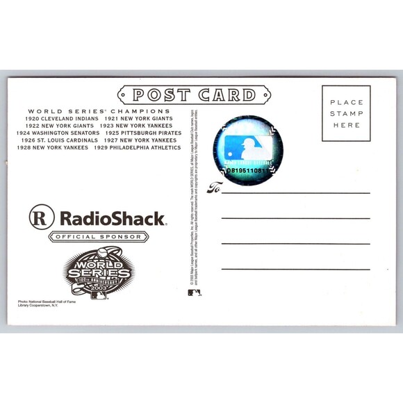 Postcard World Series 1920-1929 Radio Shack Shibe Park Philadelphia 2003 Unpost - Picture 2 of 2